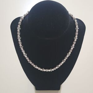 Napier Silvertone Beaded Collar Necklace